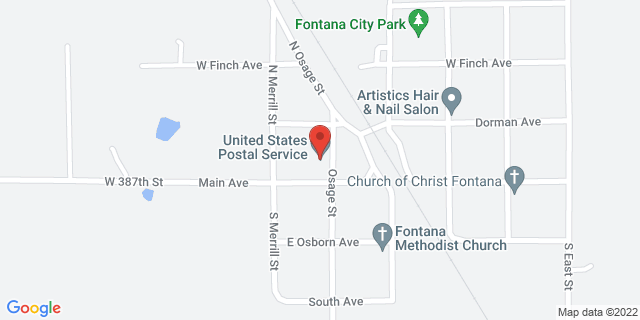 108 N Osage St, Fontana, Kansas, KS, 66026-9998 Map