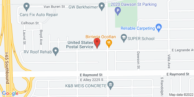 1636 E Legrande Ave, Indianapolis, Indiana, IN, 46203-9998 Map