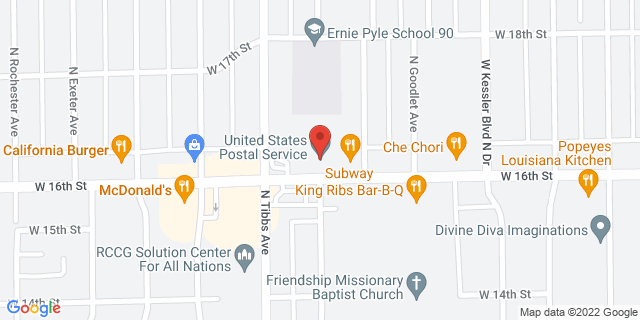 3322 W 16Th St, Indianapolis, Indiana, IN, 46222-9998 Map