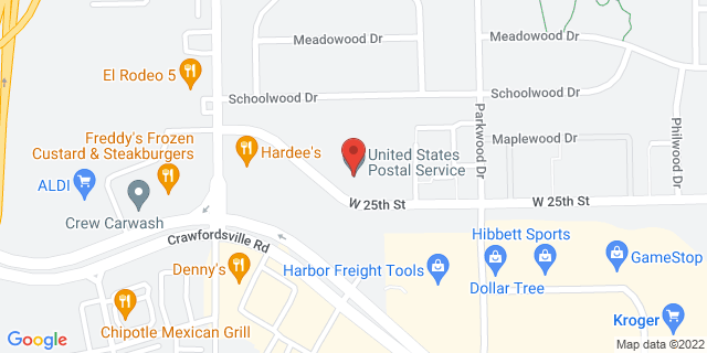 6110 W 25Th St, Indianapolis, Indiana, IN, 46224-9998 Map