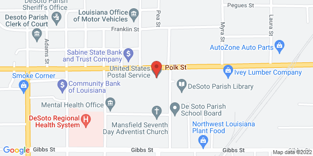 100 Crosby St, Mansfield, Louisiana, LA, 71052-9998 Map