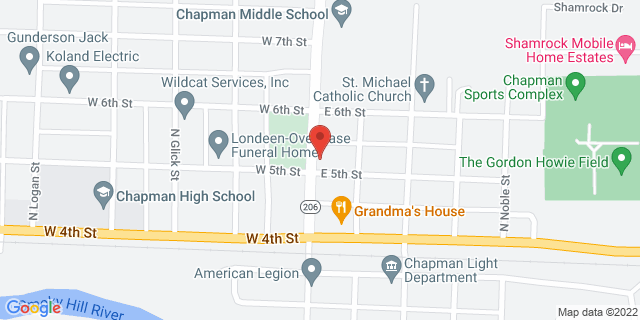 102 E 5Th St, Chapman, Kansas, KS, 67431-9998 Map