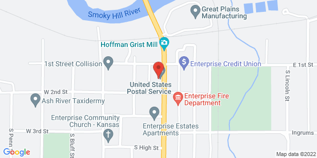 113 S Factory, Enterprise, Kansas, KS, 67441-9998 Map