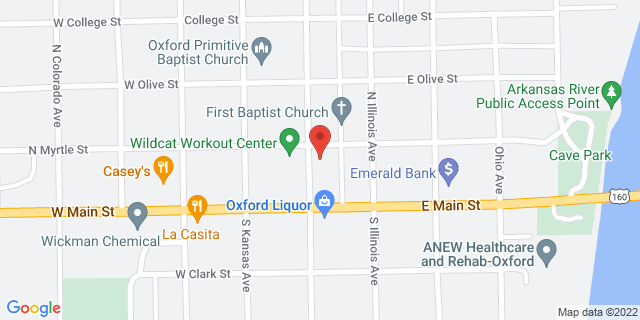 120 N Sumner St, Oxford, Kansas, KS, 67119-9998 Map