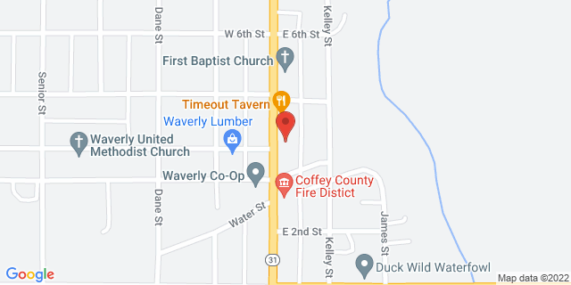 402 Pearson Ave, Waverly, Kansas, KS, 66871-9998 Map