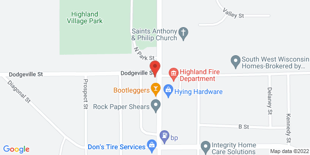 803 Dodgeville St, Highland, Wisconsin, WI, 53543-9550 Map