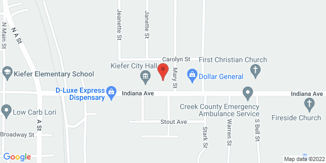 417 E Indiana, Kiefer, Oklahoma, OK, 74041-9998 Map