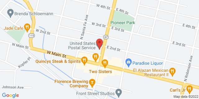 121 N Pikes Peak Ave, Florence, Colorado, CO, 81226-1558 Map