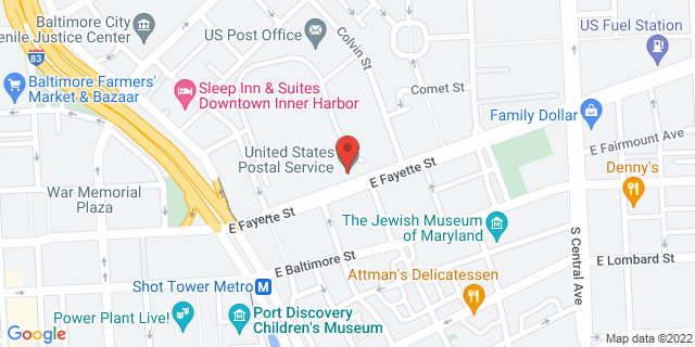 900 E Fayette St Rm 118, Baltimore, Maryland, MD, 21233-9715 Map