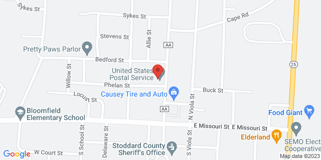 301 N Prairie St, Bloomfield, Missouri, MO, 63825-9998 Map