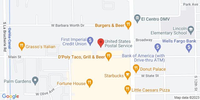 1598 W Main St, El Centro, California, CA, 92243-9998 Map