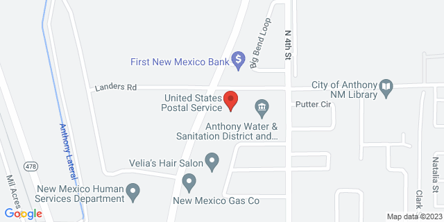 1190 Anthony Dr, Anthony, New Mexico, NM, 88021-9800 Map