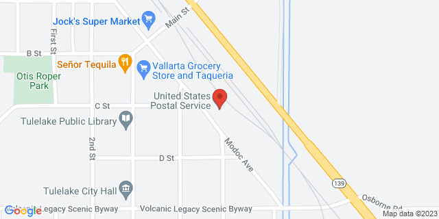 541 Modoc Ave, Tulelake, California, CA, 96134-9995 Map