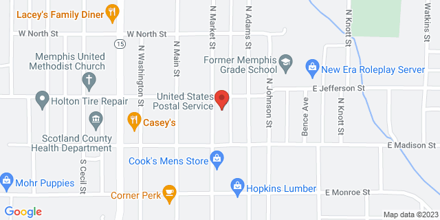 128 N Market St, Memphis, Missouri, MO, 63555-9998 Map