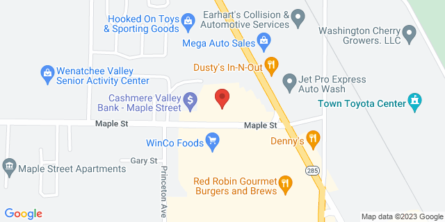 1050 Maple St, Wenatchee, Washington, WA, 98801-9998 Map