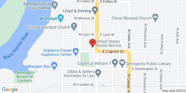 100 W Capitol St, Demopolis, Alabama, AL, 36732-9998 Map