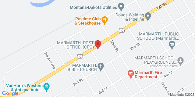 75 1St St W, Marmarth, North Dakota, ND, 58643-9998 Map