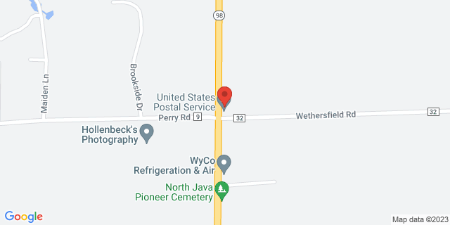 2143 Wethersfield Rd, North Java, New York, NY, 14113-9998 Map