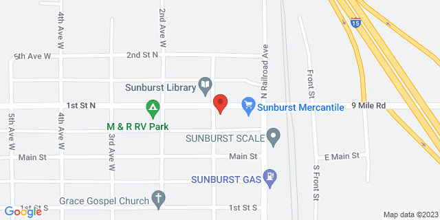 28 1St St N, Sunburst, Montana, MT, 59482-9998 Map