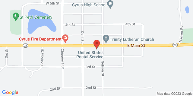 125 E Main St, Cyrus, Minnesota, MN, 56323-4628 Map