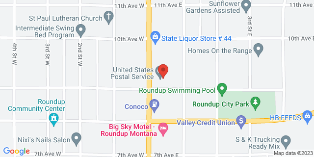 908 Main St, Roundup, Montana, MT, 59072-9998 Map