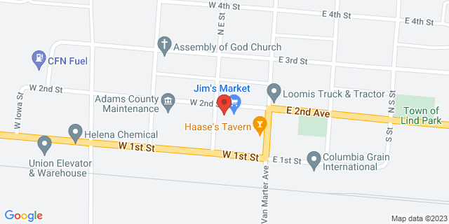 119 W 2Nd Ave, Lind, Washington, WA, 99341-9998 Map