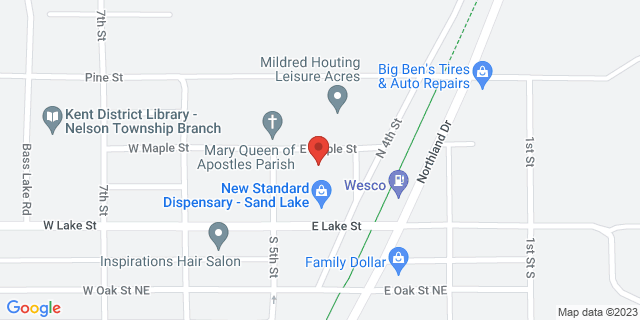 20 E Maple St, Sand Lake, Michigan, MI, 49343-9800 Map