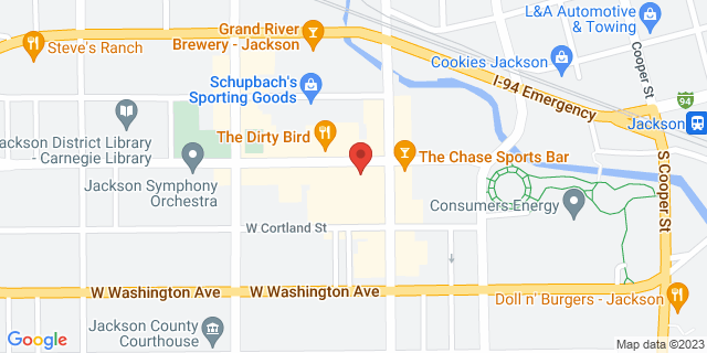 113 W Michigan Ave Lbby, Jackson, Michigan, MI, 49201-1386 Map