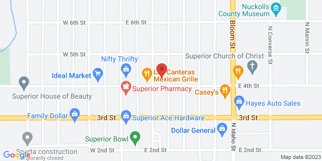 214 E 4Th St, Superior, Nebraska, NE, 68978-9998 Map