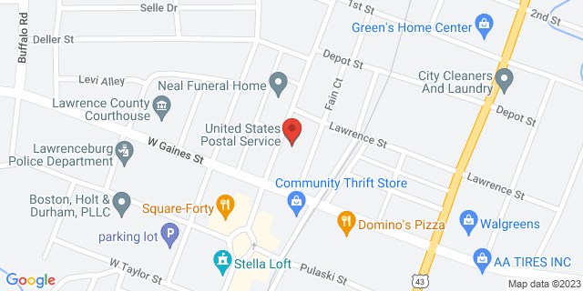 218 N Military Ave, Lawrenceburg, Tennessee, TN, 38464-9998 Map