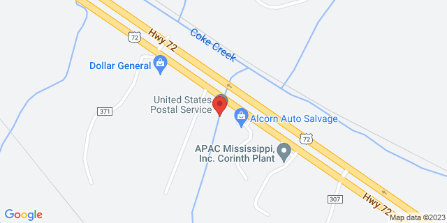 2430 Highway 72 E, Glen, Mississippi, MS, 38846-9998 Map