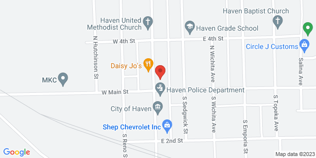 106 N Kansas St, Haven, Kansas, KS, 67543-9998 Map