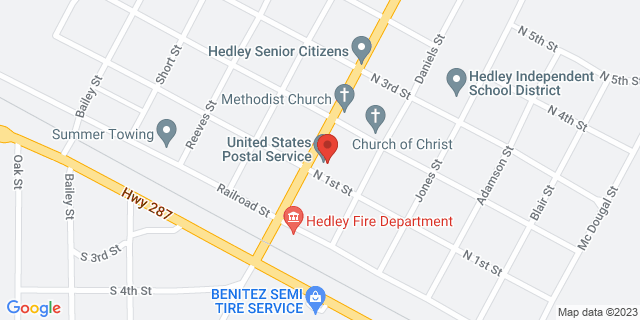 200 Main St, Hedley, Texas, TX, 79237-9998 Map