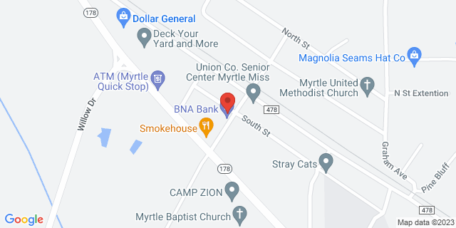 1183 Springdale Ave, Myrtle, Mississippi, MS, 38650-9998 Map