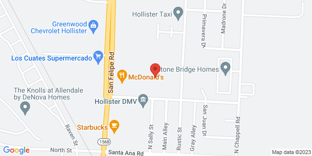 100 Maple St, Hollister, California, CA, 95023-9998 Map