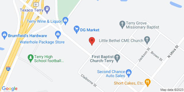 404 W Cunningham Ave, Terry, Mississippi, MS, 39170-9998 Map