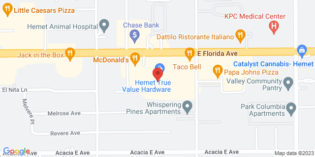 1957 E Florida Ave, Hemet, California, CA, 92544-9997 Map