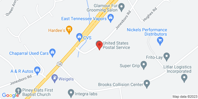 257 Jonesboro Rd, Piney Flats, Tennessee, TN, 37686-9998 Map