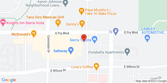 2300 E Fry Blvd, Sierra Vista, Arizona, AZ, 85635-9998 Map