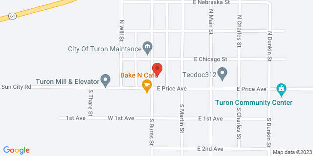 108 N Burns St, Turon, Kansas, KS, 67583-9998 Map