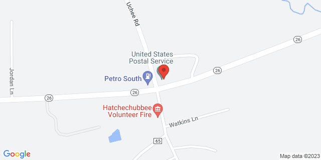 601 Uchee Rd, Hatchechubbee, Alabama, AL, 36858-9998 Map