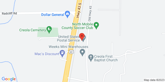 9617 Old Highway 43, Creola, Alabama, AL, 36525-4538 Map