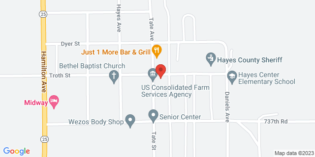 600 Tate Ave, Hayes Center, Nebraska, NE, 69032-9750 Map