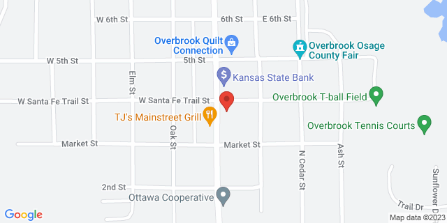 320 Maple St, Overbrook, Kansas, KS, 66524-9998 Map