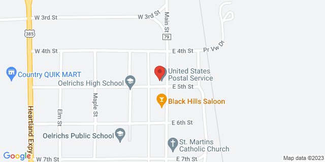 411 Main St, Oelrichs, South Dakota, SD, 57763-9998 Map