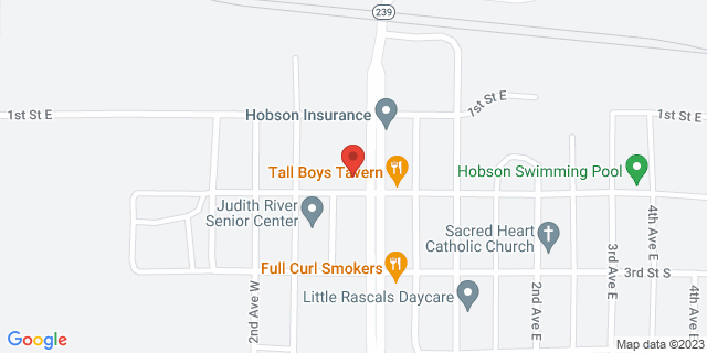 109 Central Ave, Hobson, Montana, MT, 59452-9998 Map