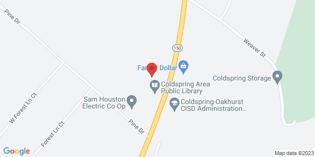 14231 State Highway 150 W, Coldspring, Texas, TX, 77331-9998 Map