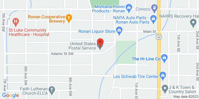 222 Adams St Sw, Ronan, Montana, MT, 59864-9998 Map