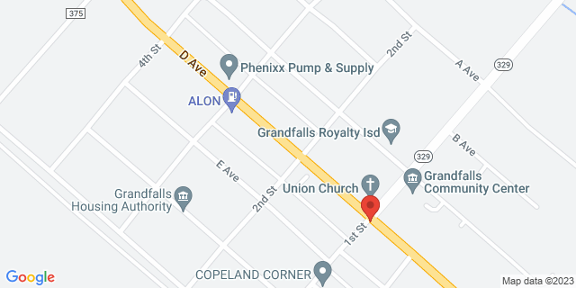 214 N Avenue D, Grandfalls, Texas, TX, 79742-9800 Map