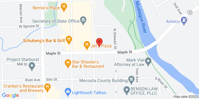 301 Maple St, Big Rapids, Michigan, MI, 49307-9998 Map